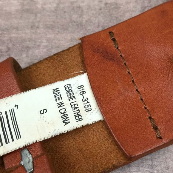 Genuine Leather Distressed Belt Metal Stud Detail Brown Boho Size Small - Picture 10 of 15